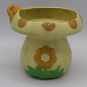 Vintage 1982 Ceramic Mushroom Vase With Small Handle